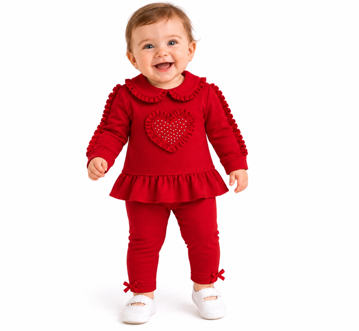 Red Diamanté Heart Loungeset