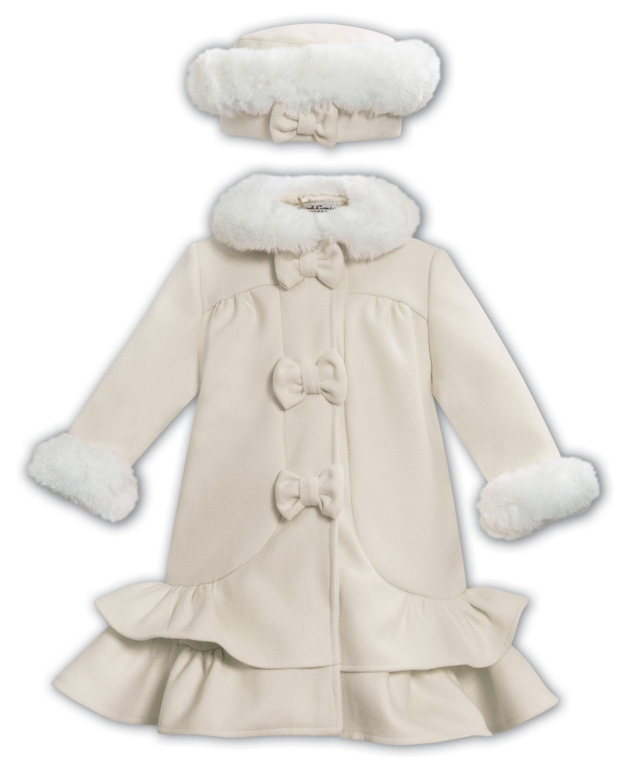 Sarah Louise Ivory Coat & Hat 013538