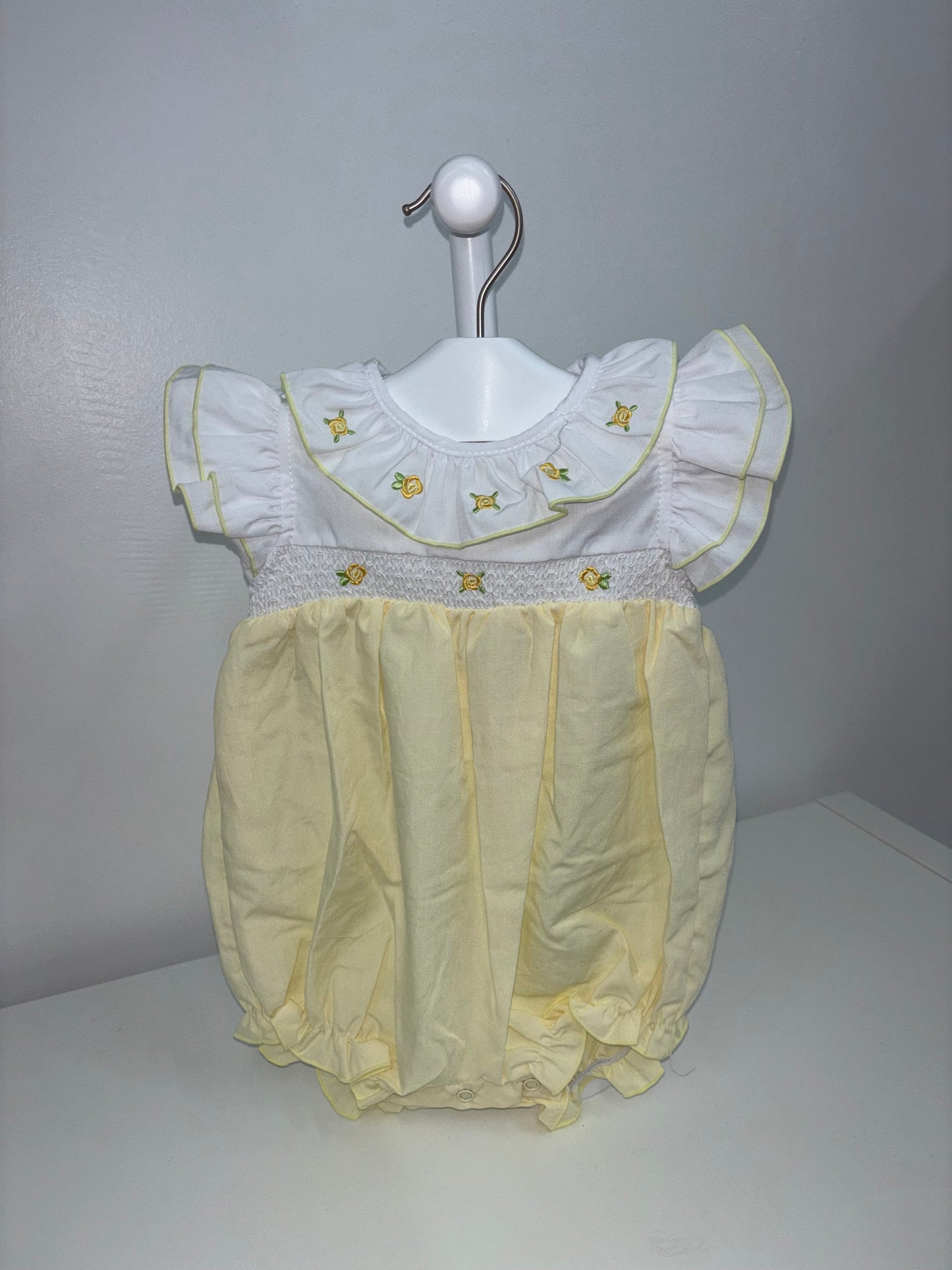 Lemon Rosebud Smocked Romper