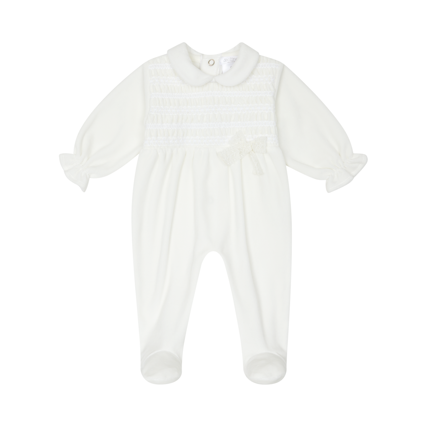Deolinda Ivory Velour Sleepsuit