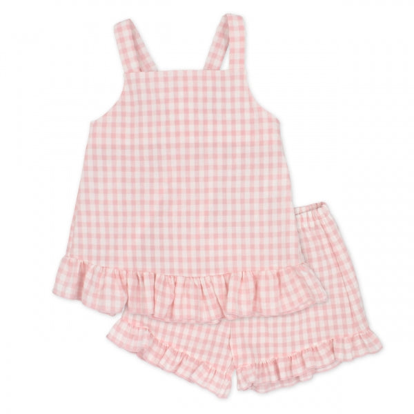 Rapife Pink Gingham Top & Shorts Set