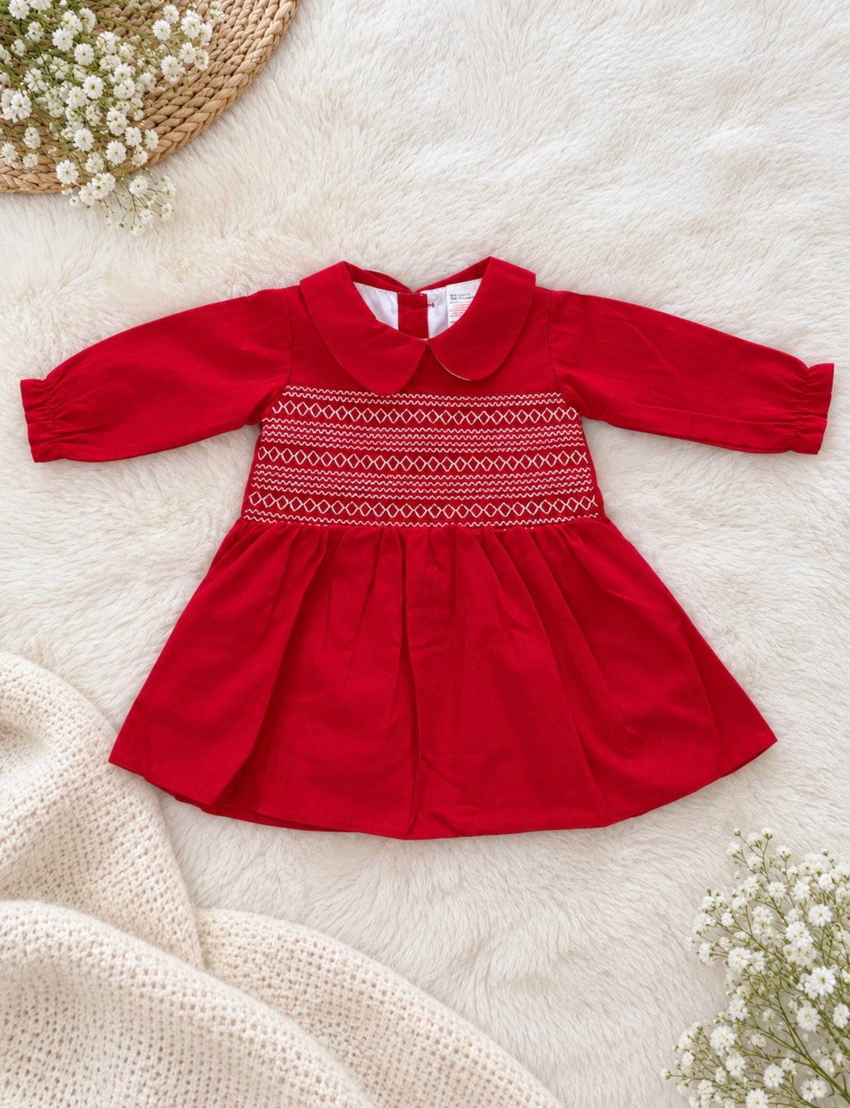 Red Smocked Dress