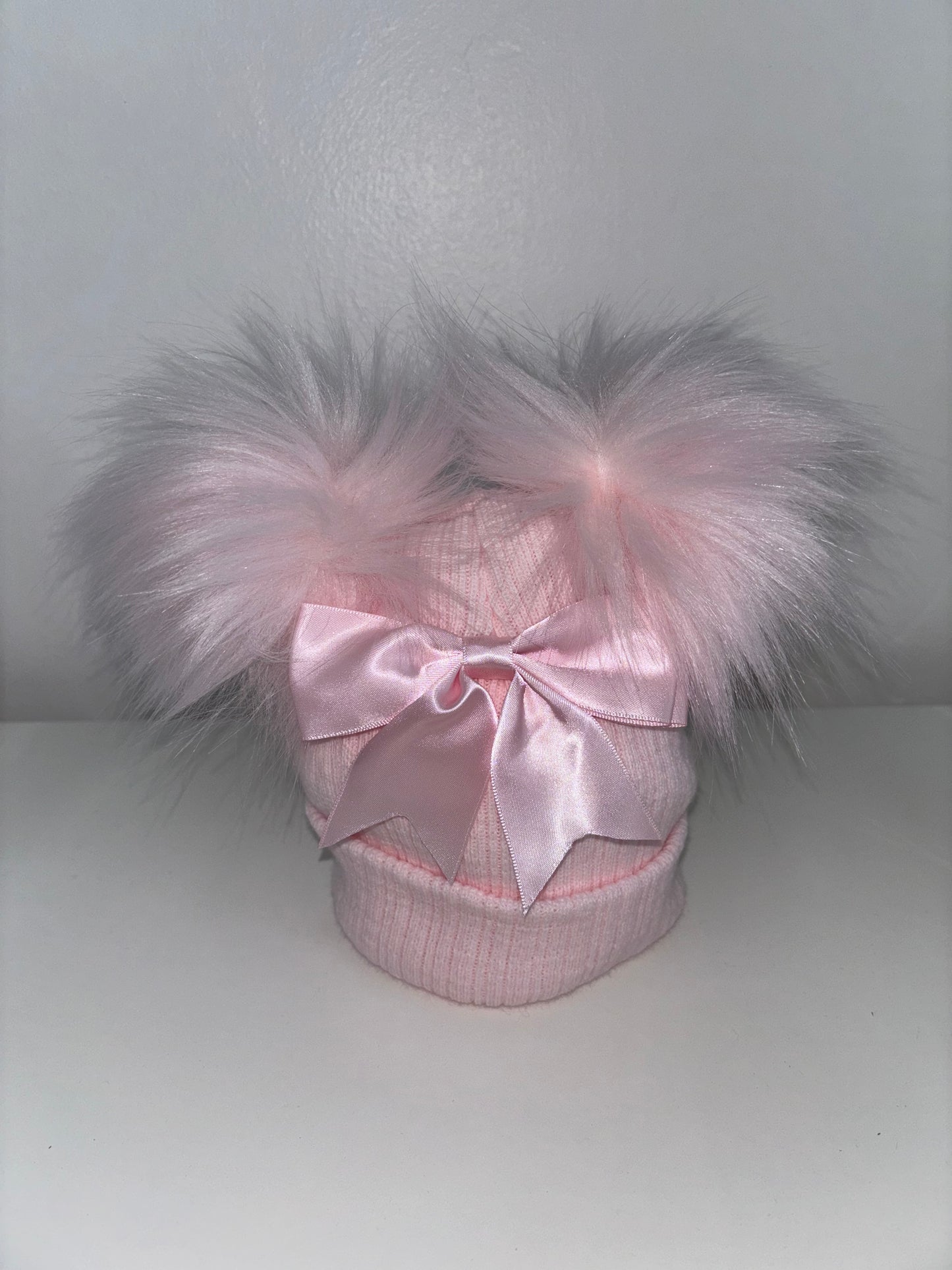 Pink Double Pom Pom Hat