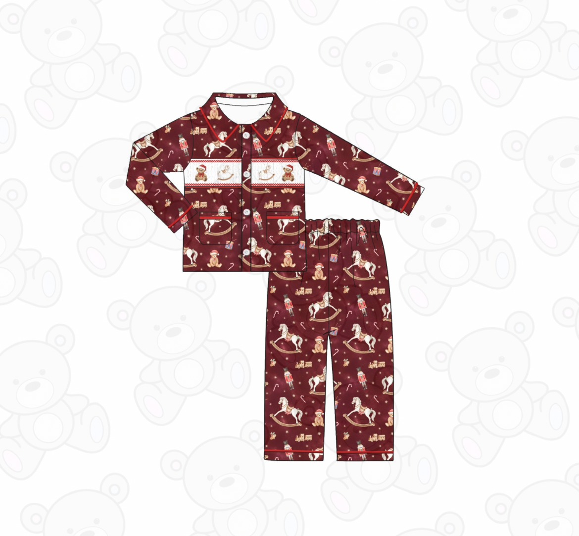 PREORDER Boys Traditional Toys Christmas Smocked Pyjamas (PRE ORDER DUE OCTOBER/NOVEMBER)