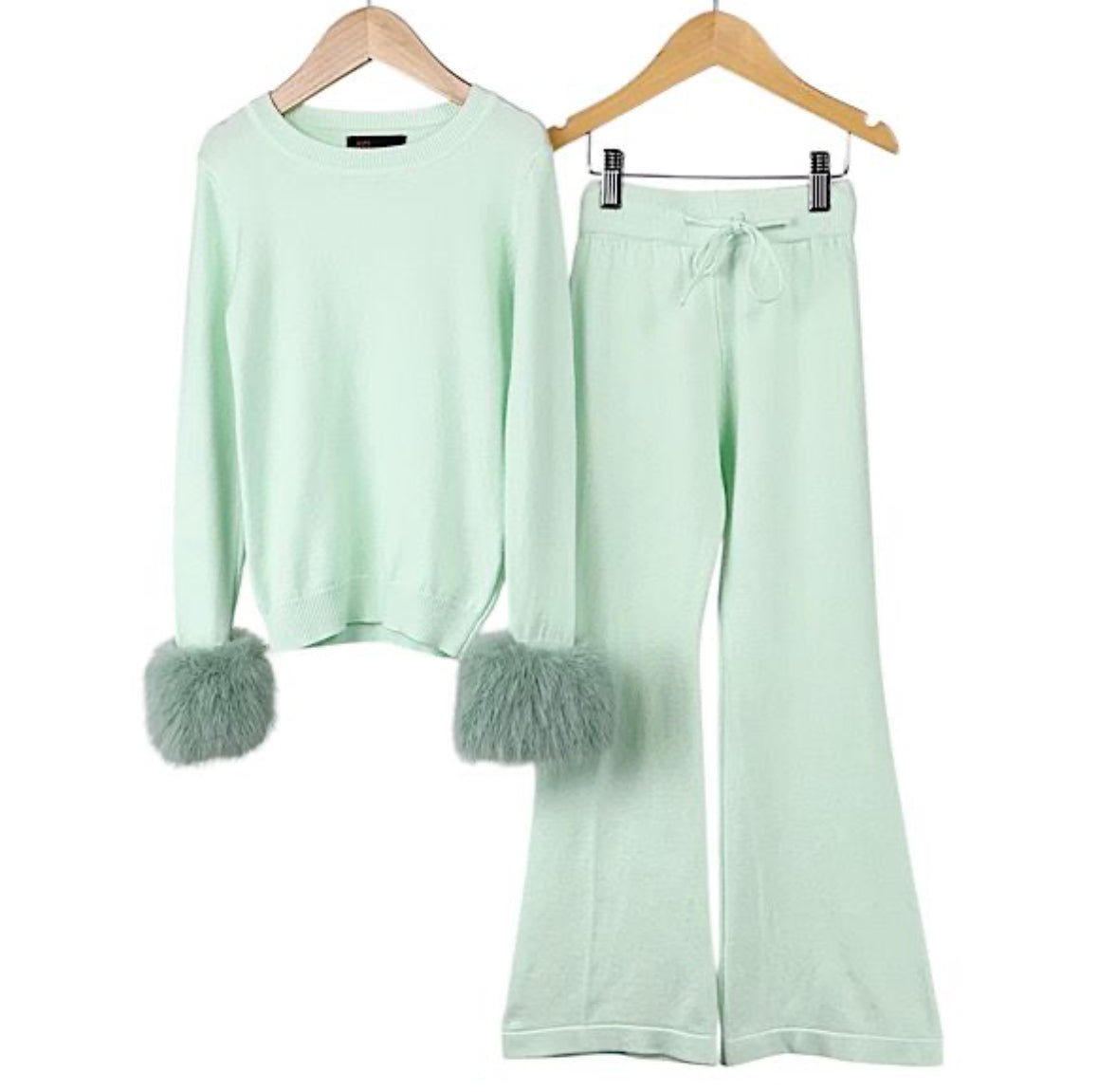 Mint Faux Fur Cuff Loungeset