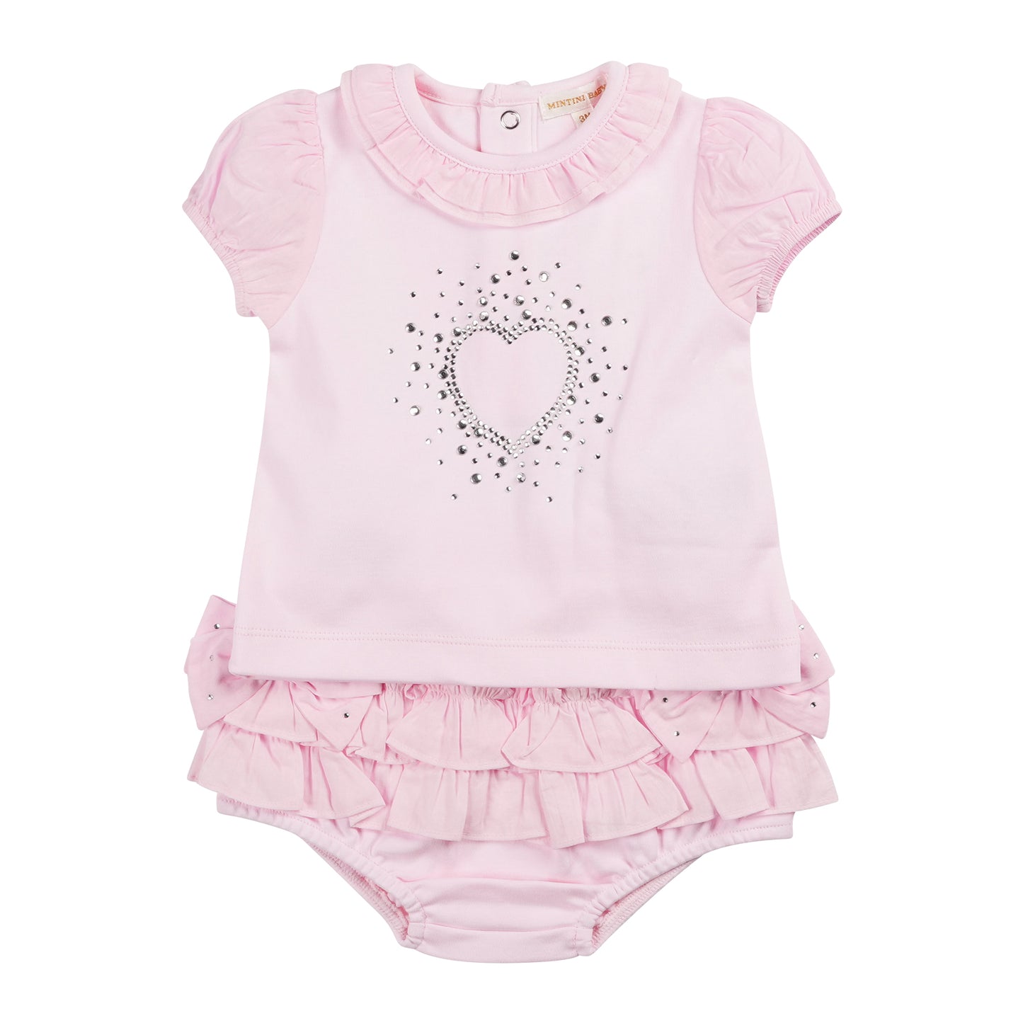 Mintini Pink Diamanté Top & Jam Pants Set MB6395