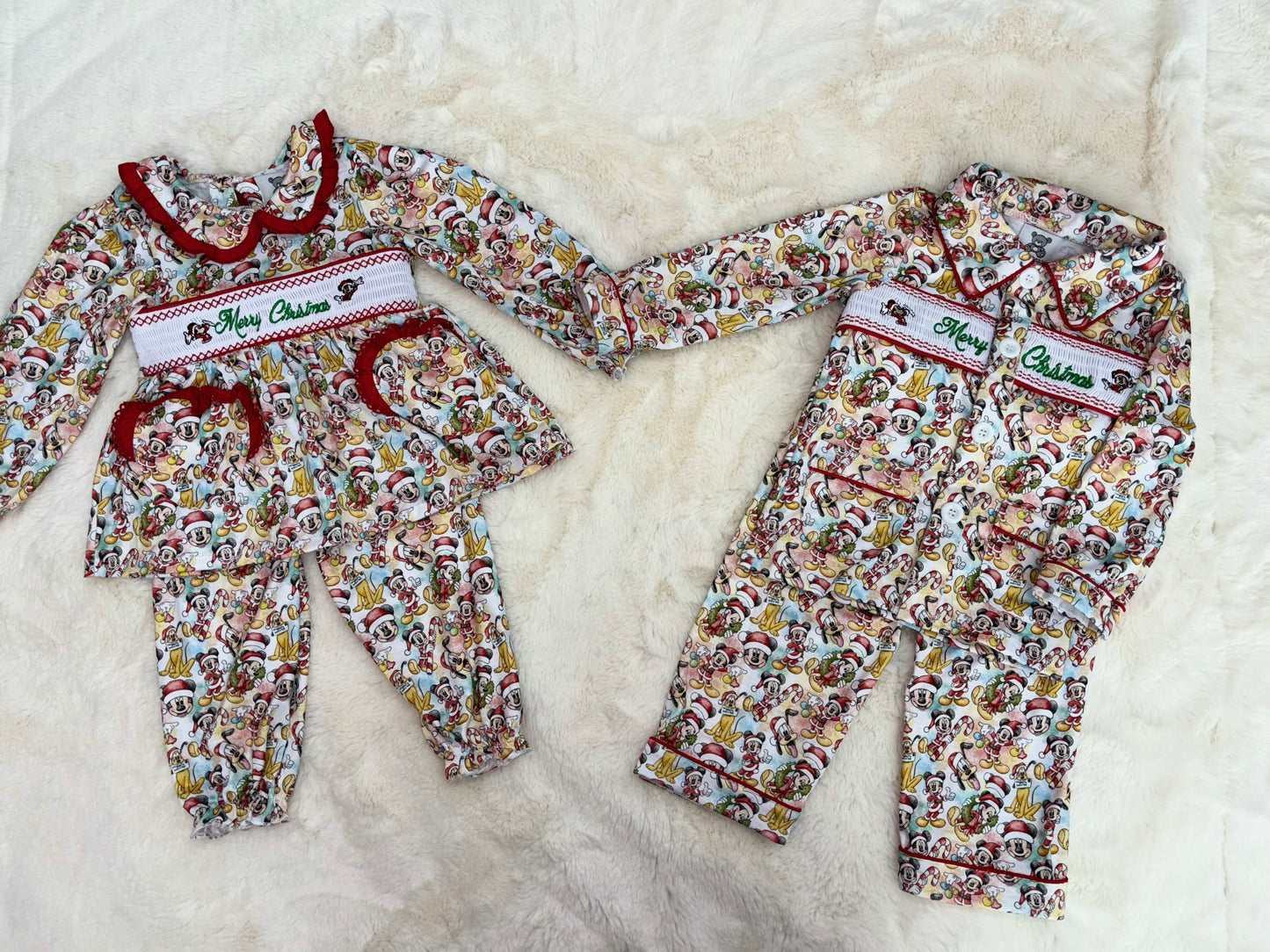 Girls Magical Christmas Smocked Pyjamas