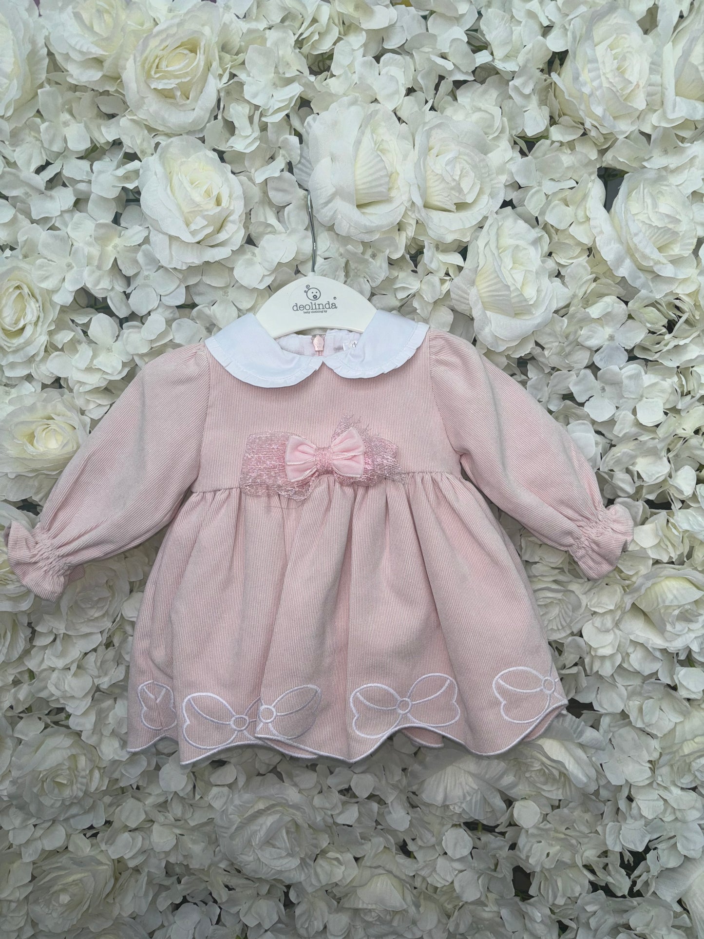 Deolinda Pink Deena Cord Bow Dress DBI24420