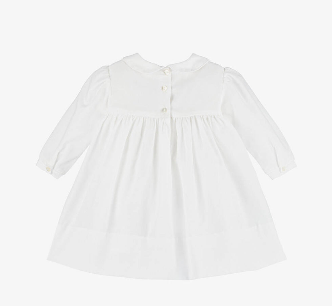 Sarah Louise Ivory Cotton Hand Smocked Dress 013356