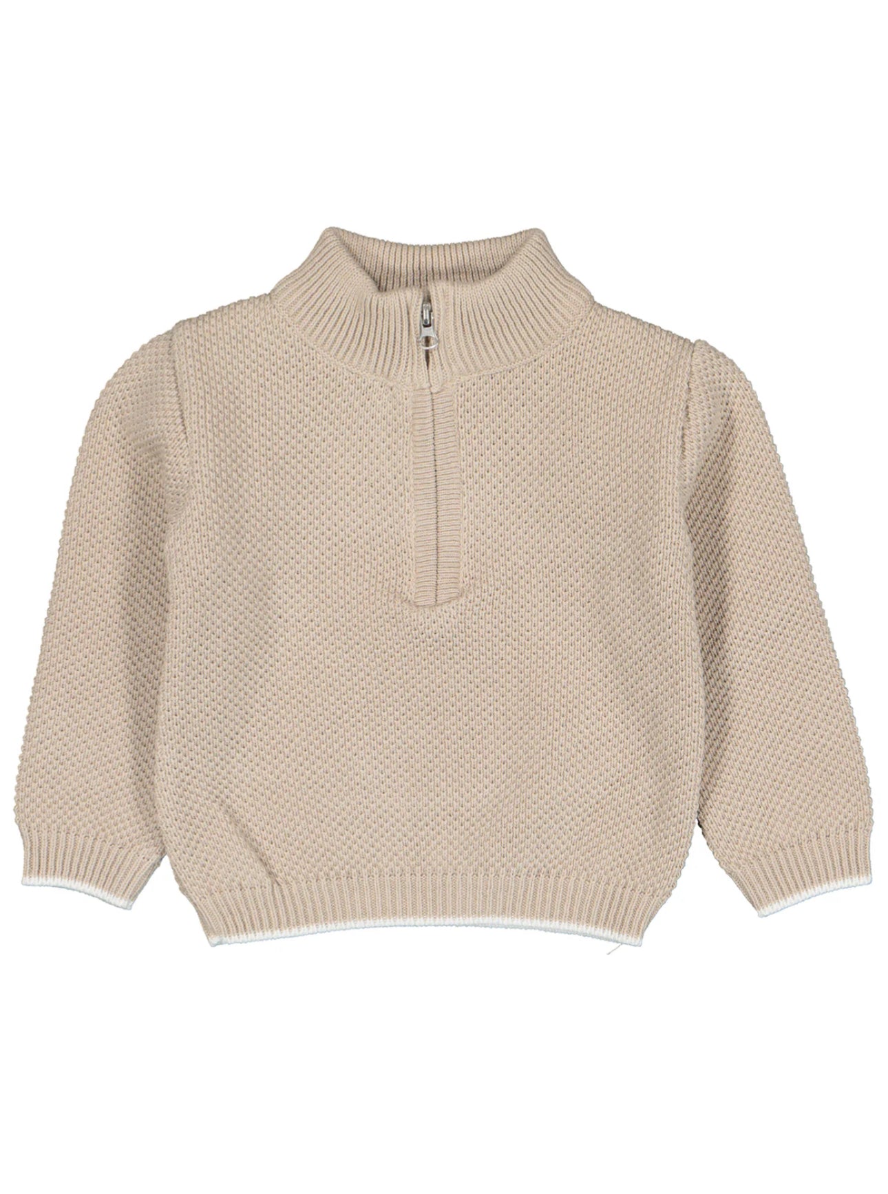 Pastels & Co beige Ellis Half Zip Knit Jumper