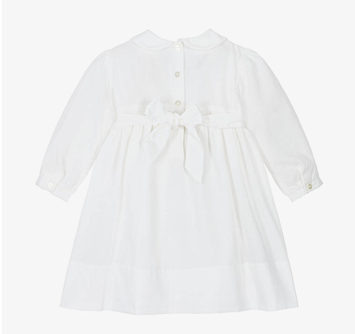 Sarah Louise Ivory Cotton Hand Smocked Dress 013356