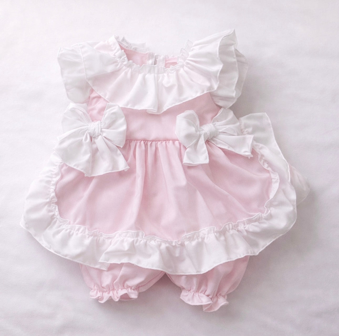 Pink Fairytale Frill Bow Dress & Bloomers Set