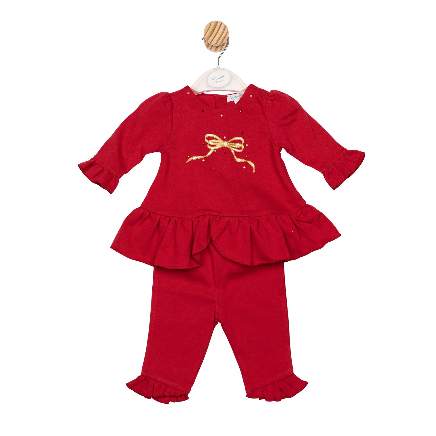 Mintini Red Bow Leggings and Top Set