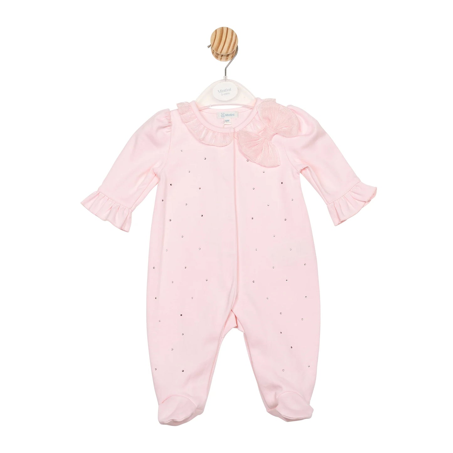 Mintini Pink Diamanté Sleepsuit