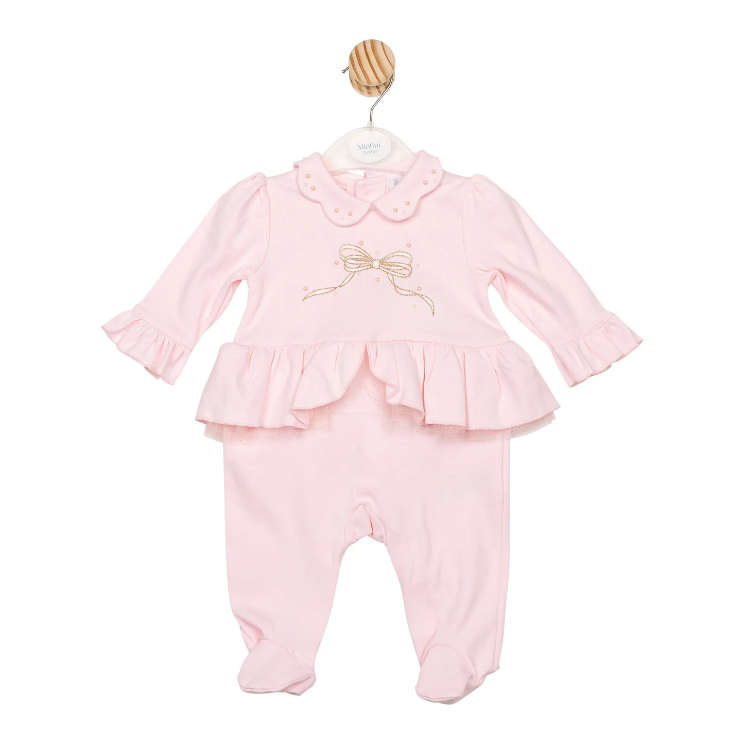 Mintini Pink Bow Sleepsuit