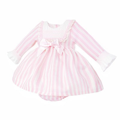 Wee Me Pink Stripe Bow Front Dress