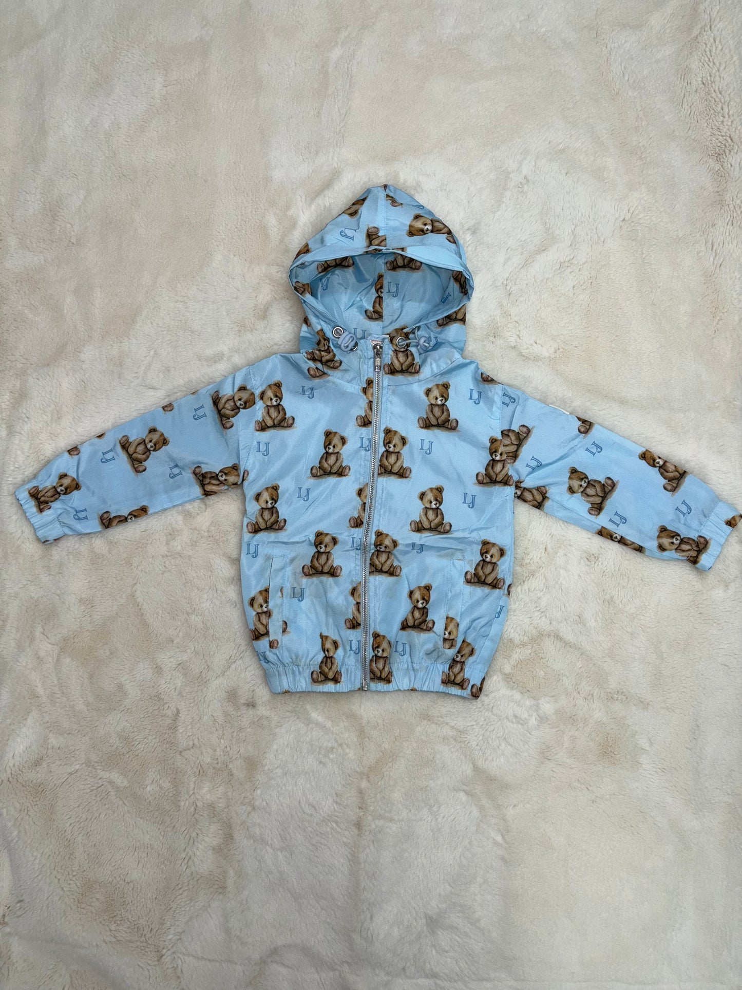 Arlo Collection Pale Blue Teddy Rain Jacket