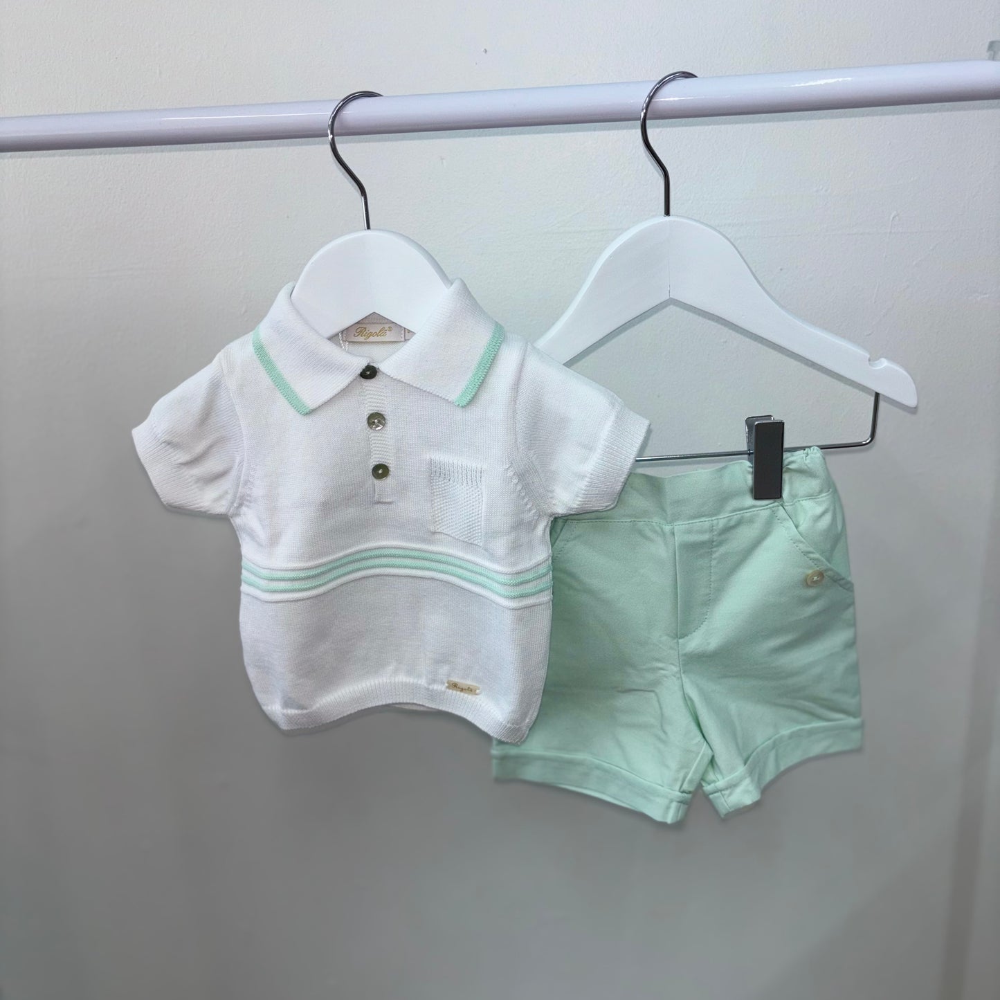 Rigola Mint Polo & Shorts Set