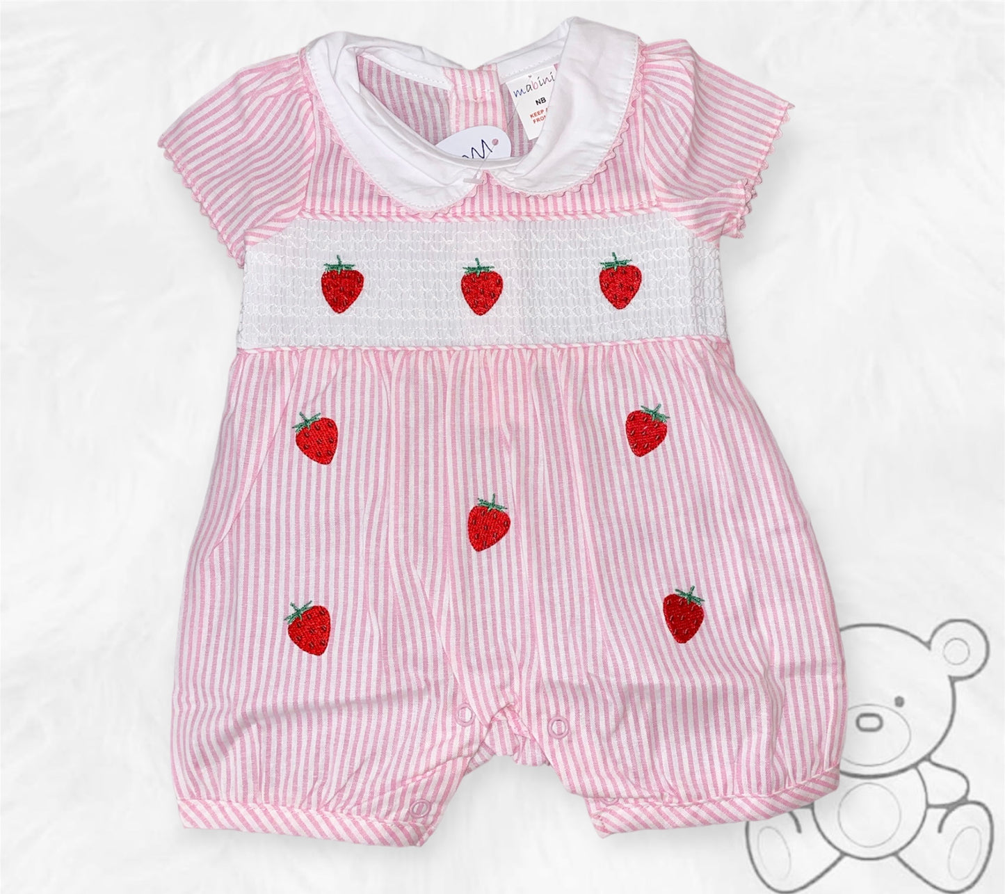 Strawberry Smocked Romper