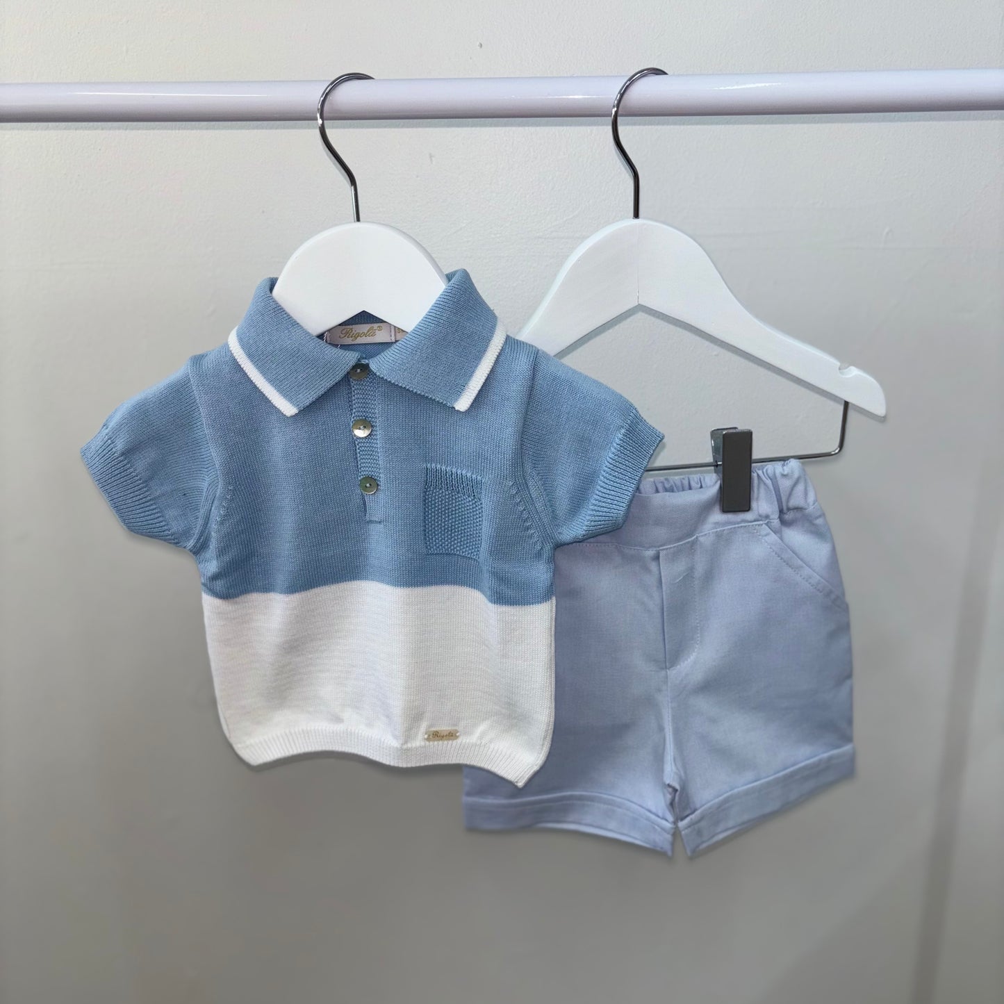 Rigola Blue Polo & Shorts Set