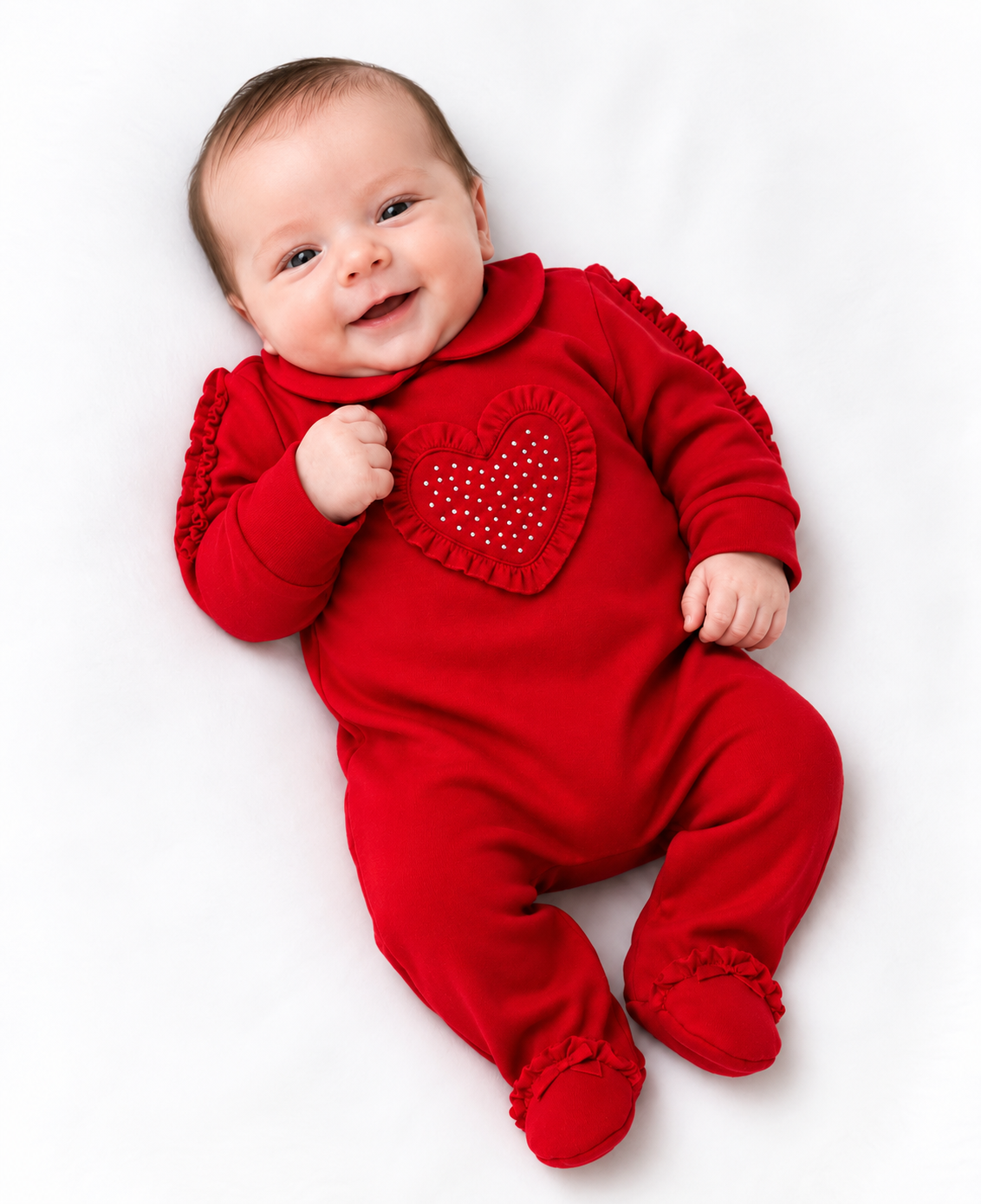 Red Diamanté Heart Sleepsuit