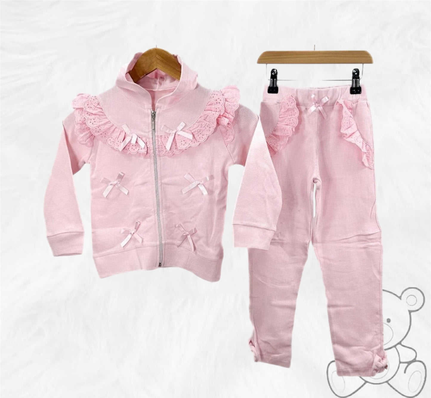 Neon Kids Pink Bow & Frill Tracksuit