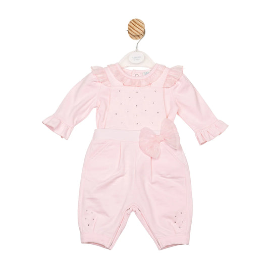 Mintini Pink Diamanté Dungarees Set