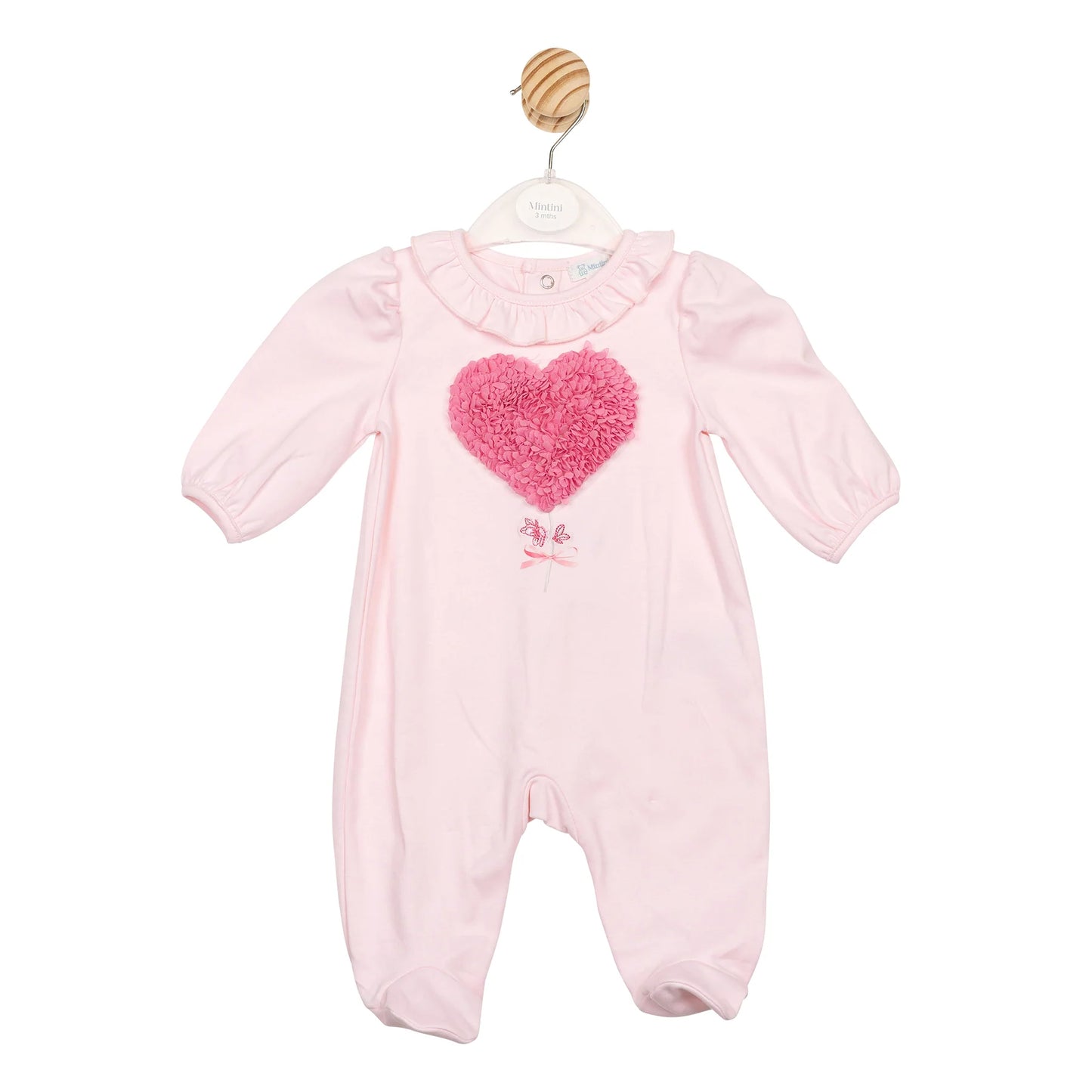 Mintini Pink Heart Sleepsuit