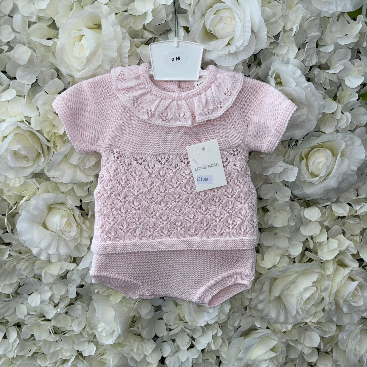 Little Nosh Pink Knitted Top & Jam Pants Set