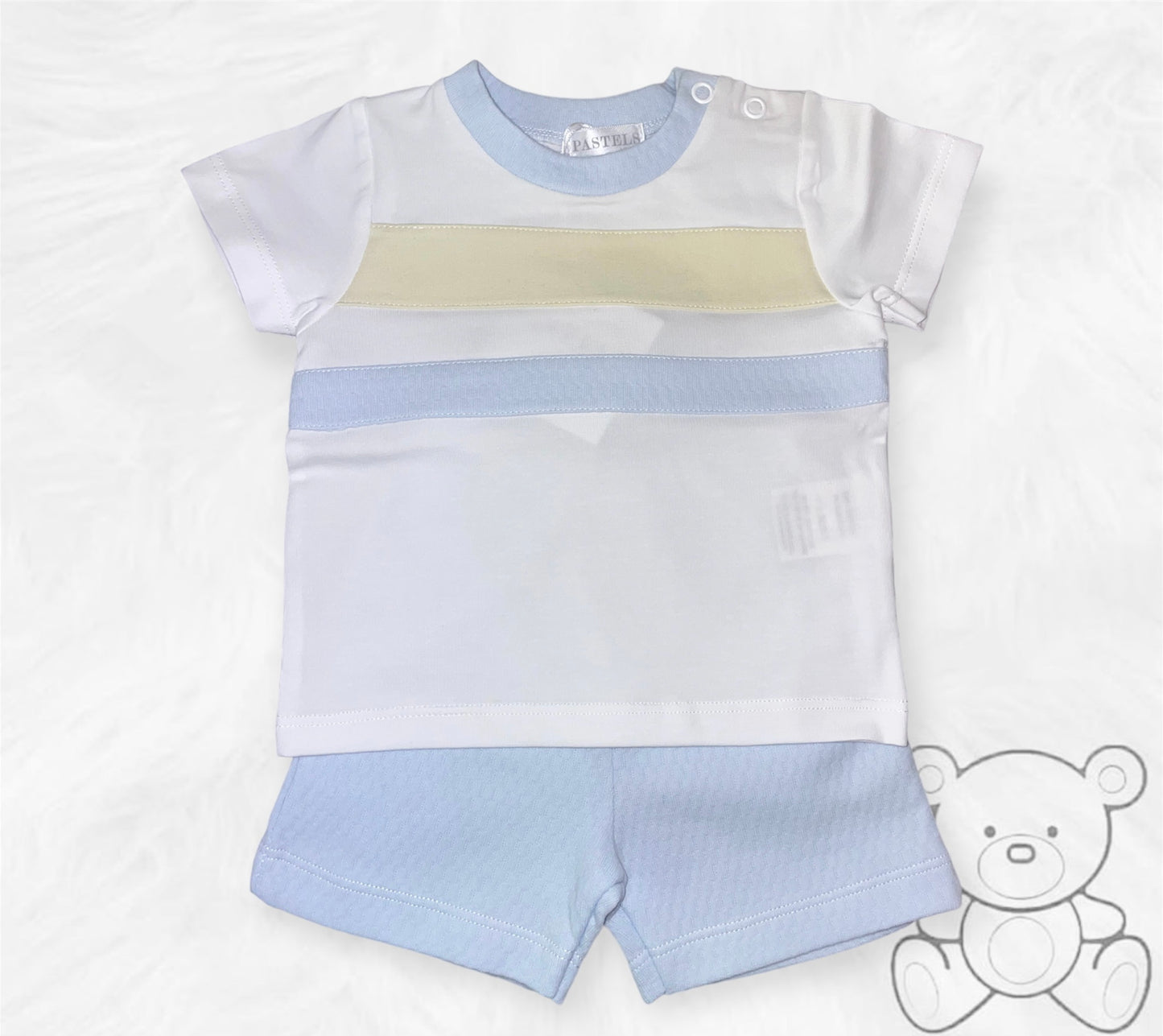 Pastels & Co Lemon & Blue Shorts and T-Shirt Set