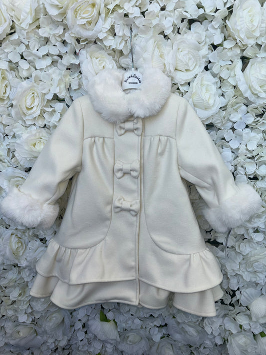 Sarah Louise Ivory Coat & Hat 013538