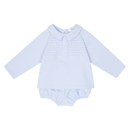 Deolinda Blue Smocked Top & Jam Pants Set