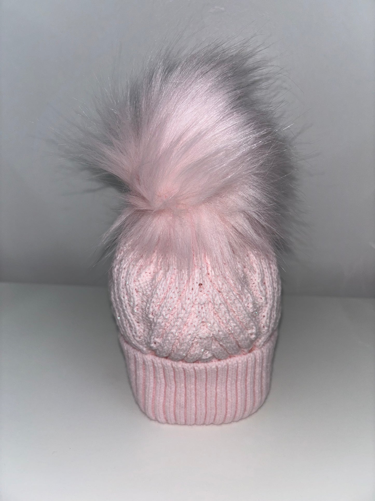 Pink Shimmer Luxury Pom Pom Hat