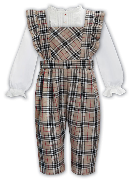 Sarah Louise Beige Tartan 2 Piece Set