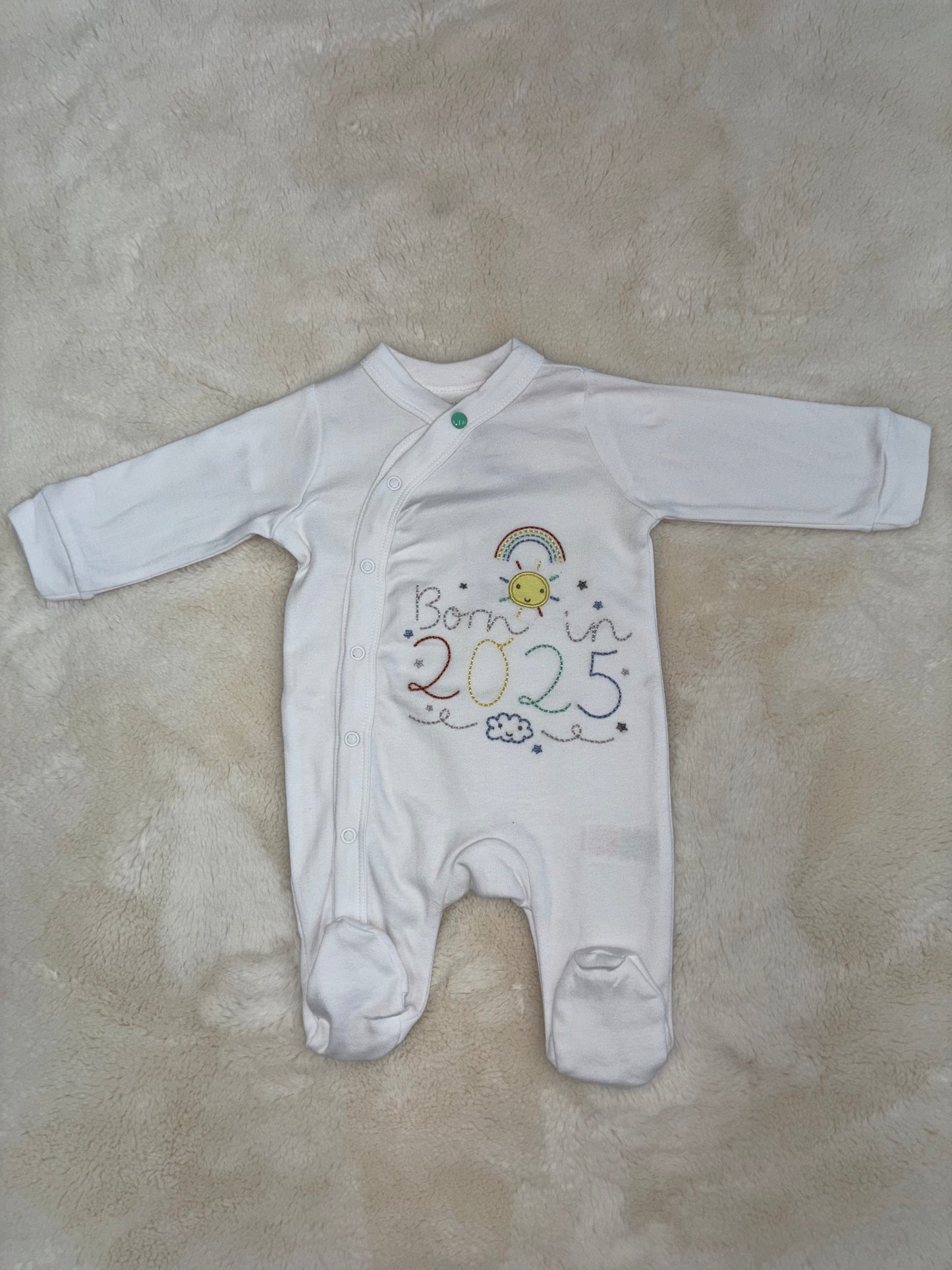 Born In 2025 Unisex Sleepsuit