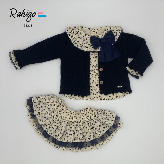 Pre Order Rahigo 3 Piece Skirt, Blouse & Cardigan Set