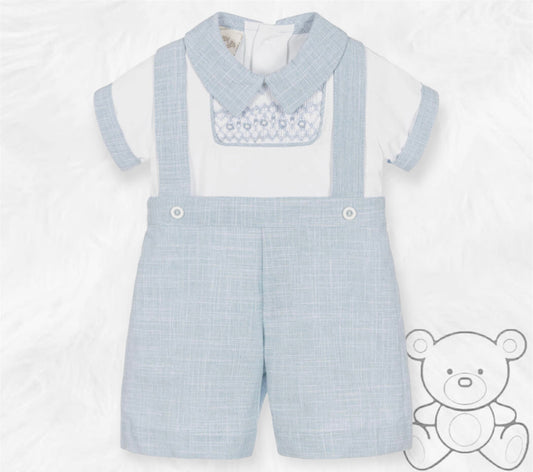 Pretty Originals Blue Smocked Shorts Set