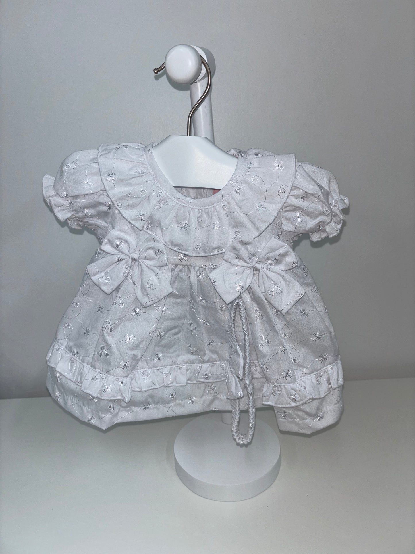 White Broderie Anglaise Dress 3 Piece Set