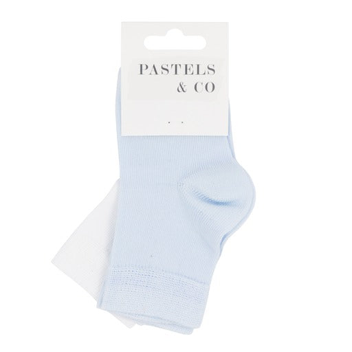 Pastels & Co Blue & White 2 Pack of Socks