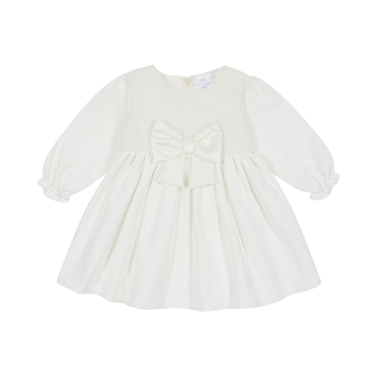 Deolinda Cream Fleece Bow Dress DBI24401