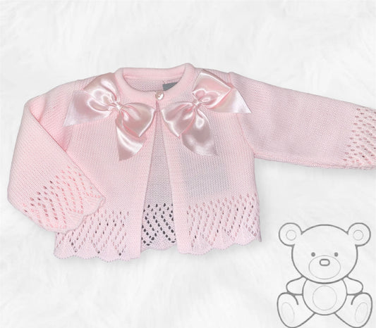 Pink Double Bow Cardigan