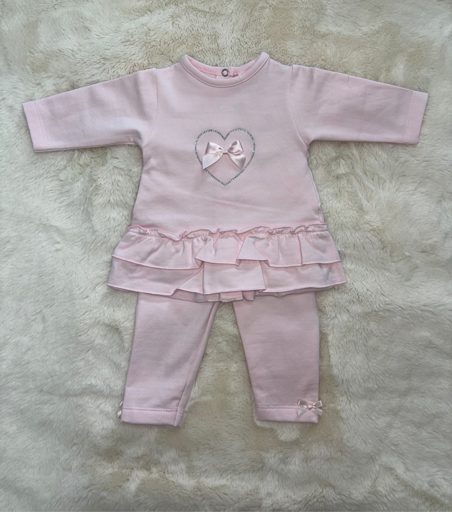 Pink Diamanté Heart Lounge Set