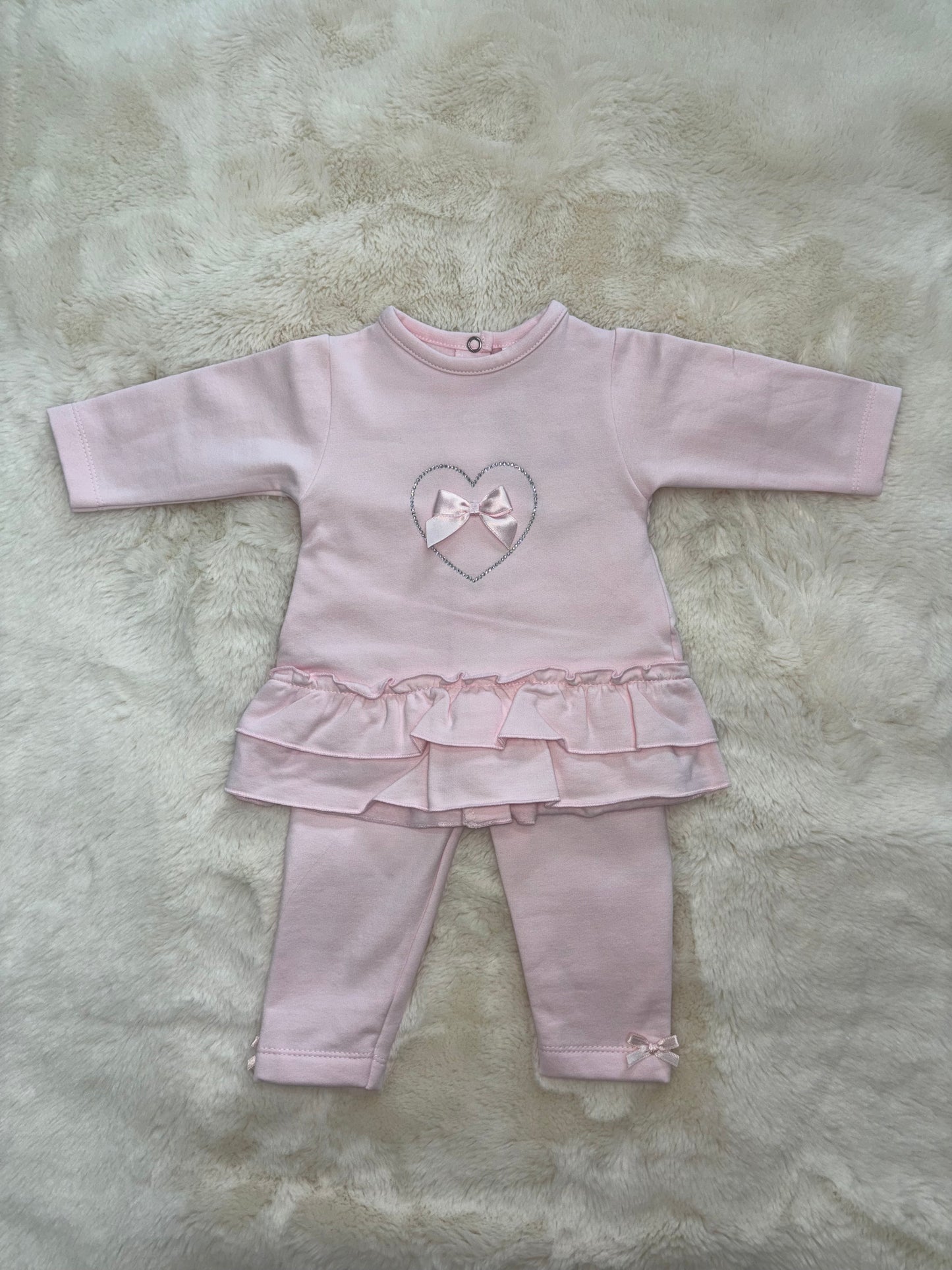 Pink Diamanté Heart Lounge Set