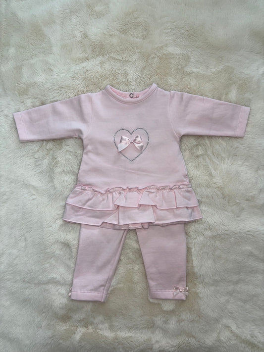 Pink Diamanté Heart Lounge Set