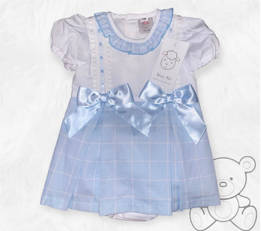 Wee Me Blue Checked Princess Dress