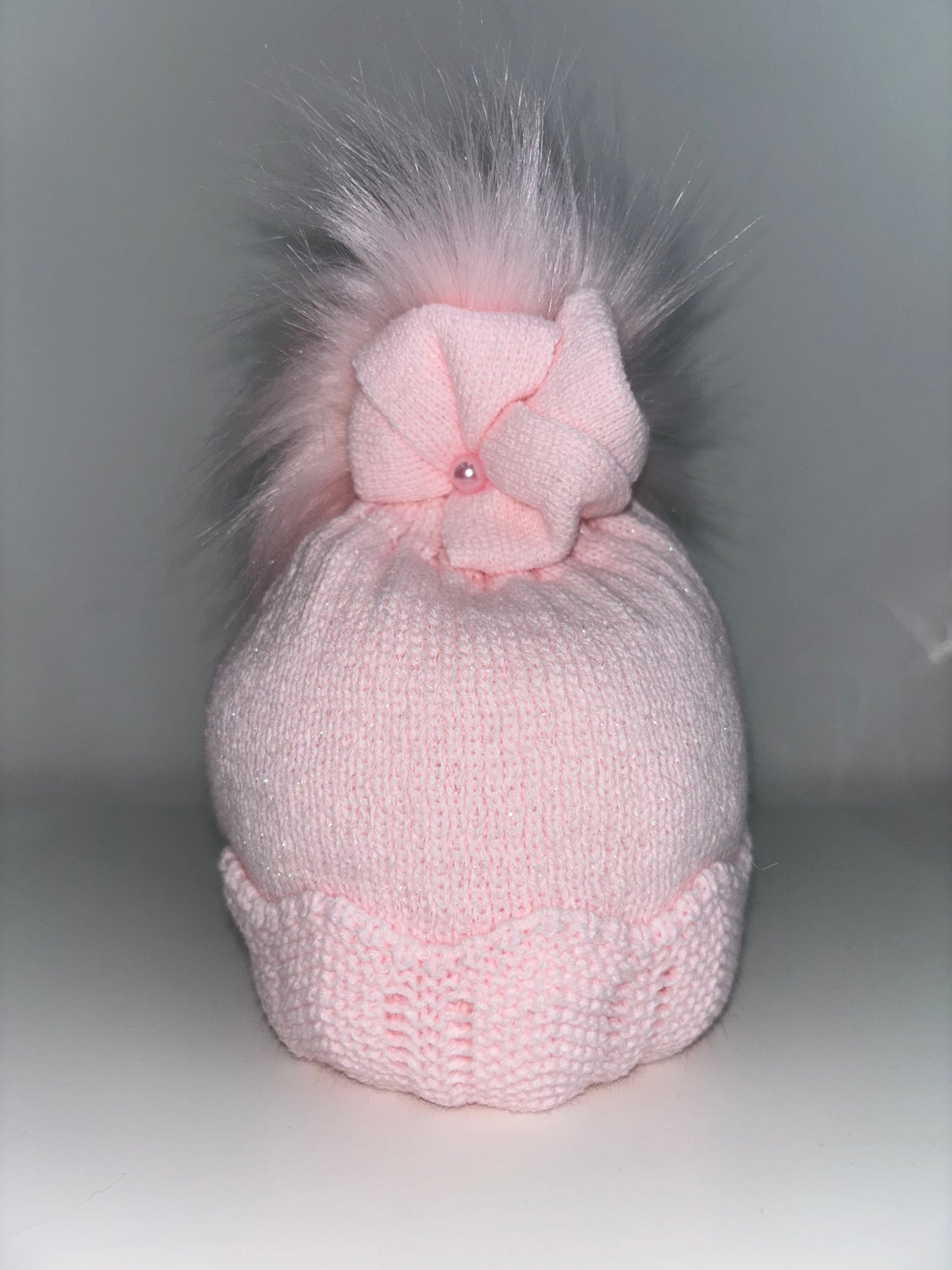 Pink Luxury Sparkle Pom Pom Hat