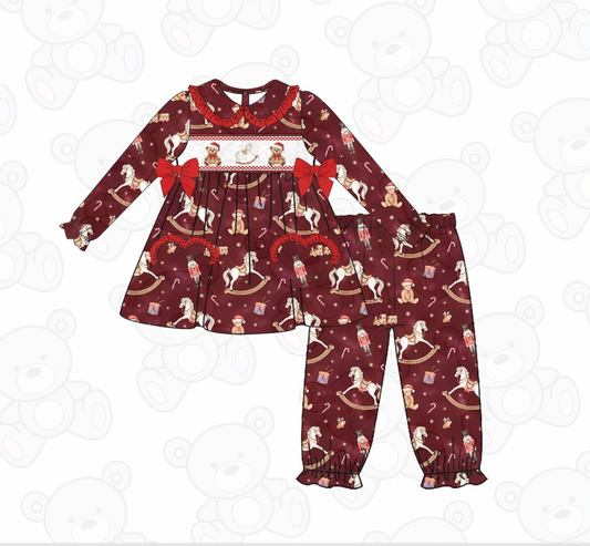 PREORDER Girls Traditional Toys Christmas Smocked Pyjamas (PRE ORDER DUE OCTOBER/NOVEMBER)