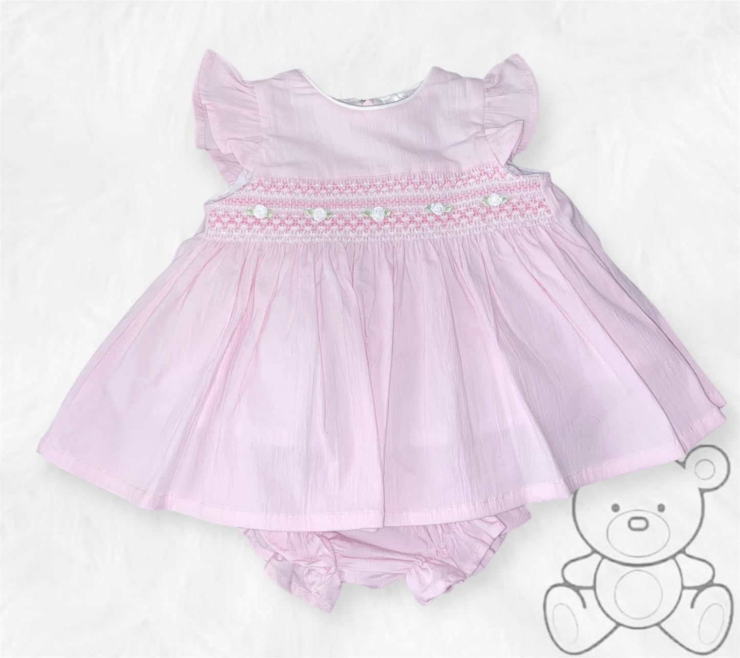 Deolinda Pink Rose Smocked Dress