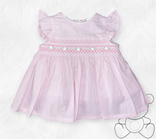 Deolinda Pink Rose Smocked Dress