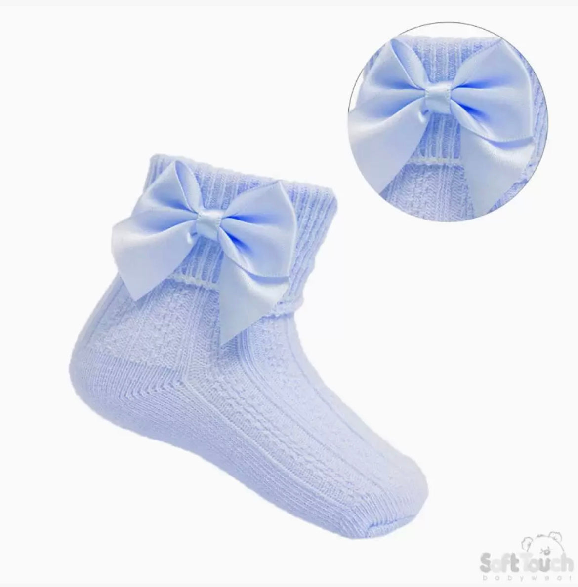 Baby Blue Bow Ankle Socks